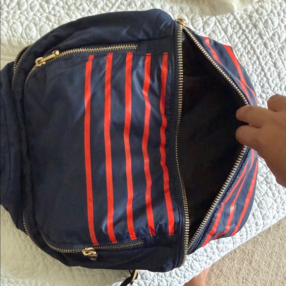 Cynthia Rowley Navy Backpack with Red Stripes - Picture 6 of 9